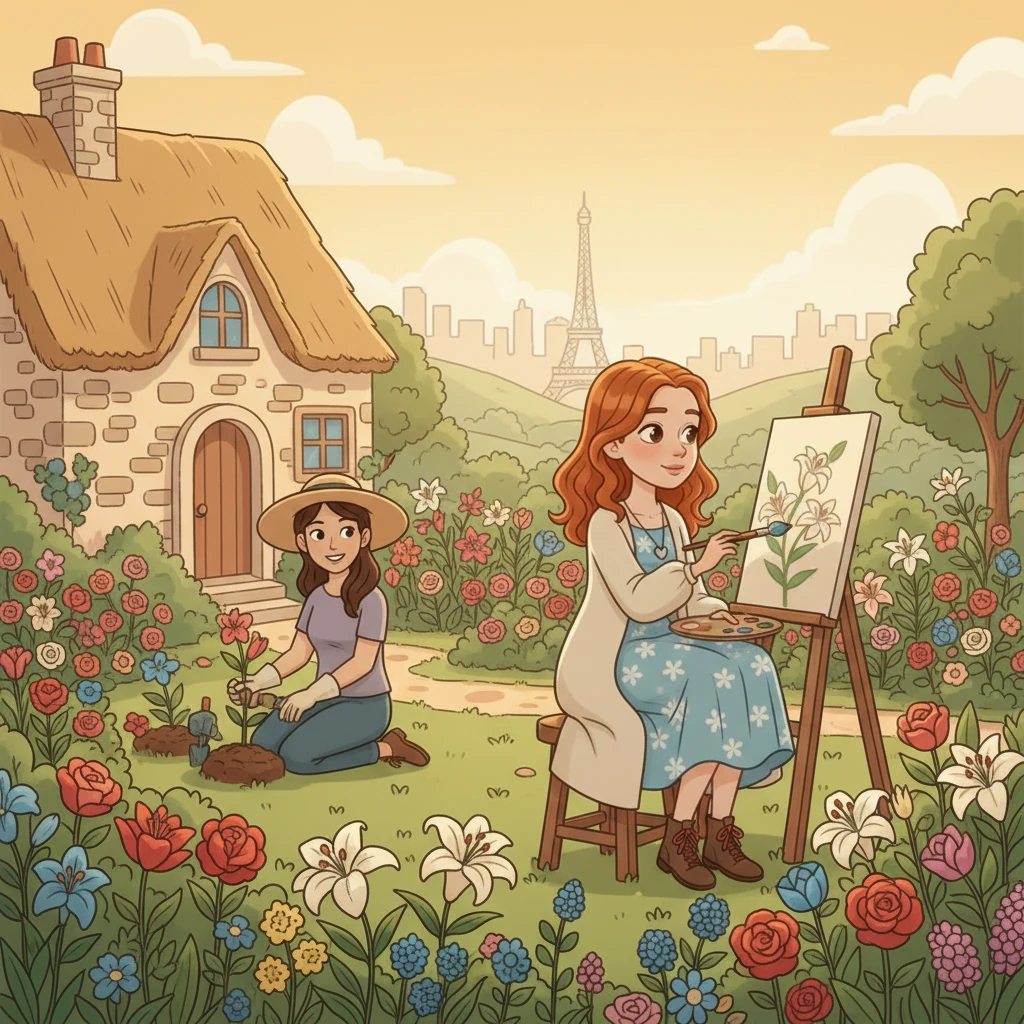 Roky plynou a jejich láska jen vzkvétá. Eliška maluje Klářinu zahradu a Klára pěstuje rostliny, které inspirovaly Eliščiny obrazy. Žijí v domku s barevnou zahradou, obklopené uměním a přírodou, s vědomím, že našly domov v srdci té druhé.