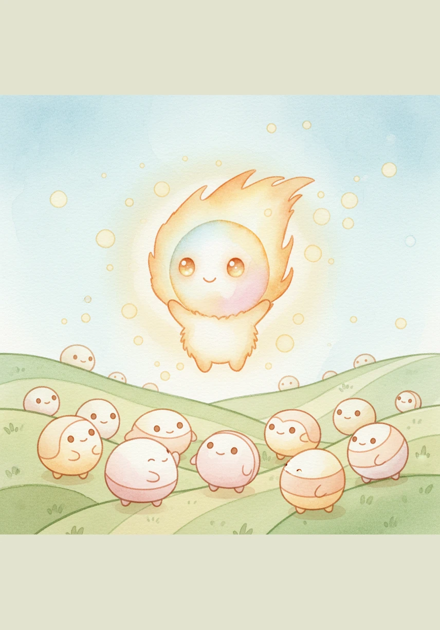 Pip brings his amazing discovery back to the Kingdom of Curves to show all the other round creatures. They gather around in awe, touching the straight sides and sharp corners, wondering what this powerful new discovery could be.