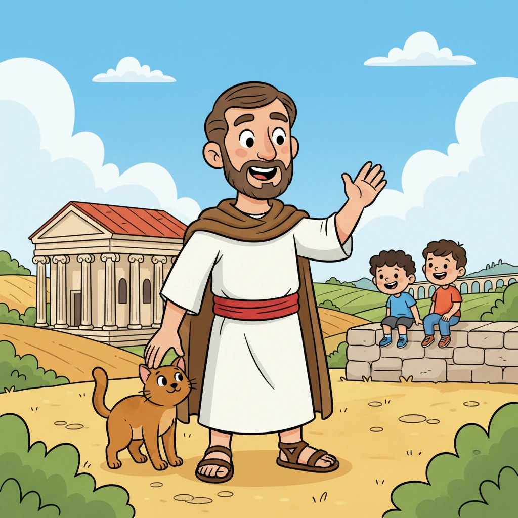 Long ago, in ancient Rome, there lived a Christian man named Valentine. Some people say he was a priest. Some people say he was a bishop.