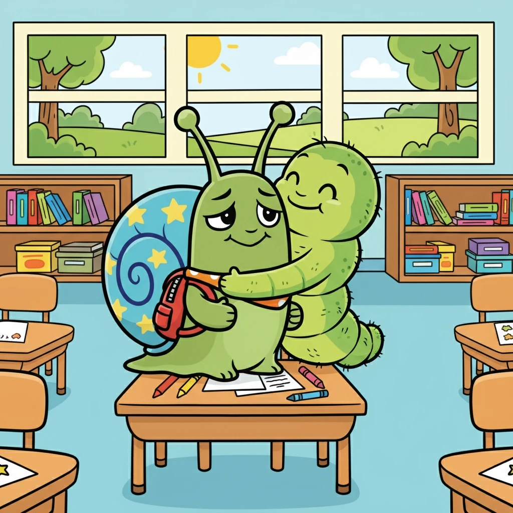 Bir gün, Kabuk sınıfta otururken Tırtıl yine geldi ve ona sarıldı. Kabuk, bu sefer rahatsızlığını daha da yoğun hissetti. Kırmadan nazikçe bir şeyler söylemeye karar verdi.