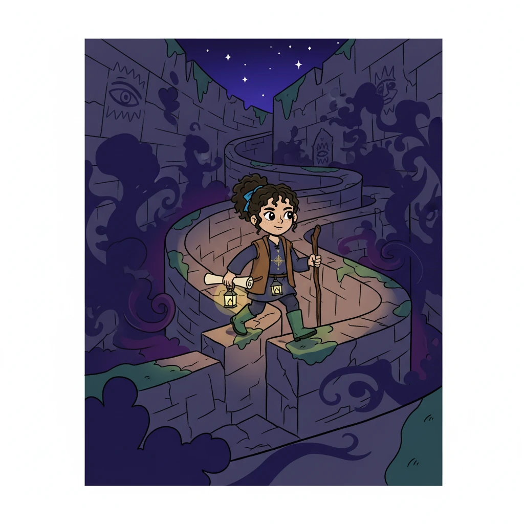 Elara faced a treacherous maze, relying on her senses to navigate the twisting passages. Shadows danced, and illusions played tricks on her eyes, but her determination never faltered.