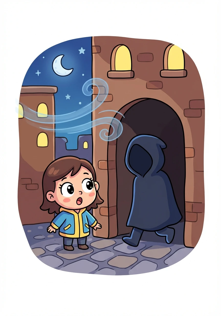 Suddenly, a shadowy figure emerged from a dark alley, his face obscured by the night.