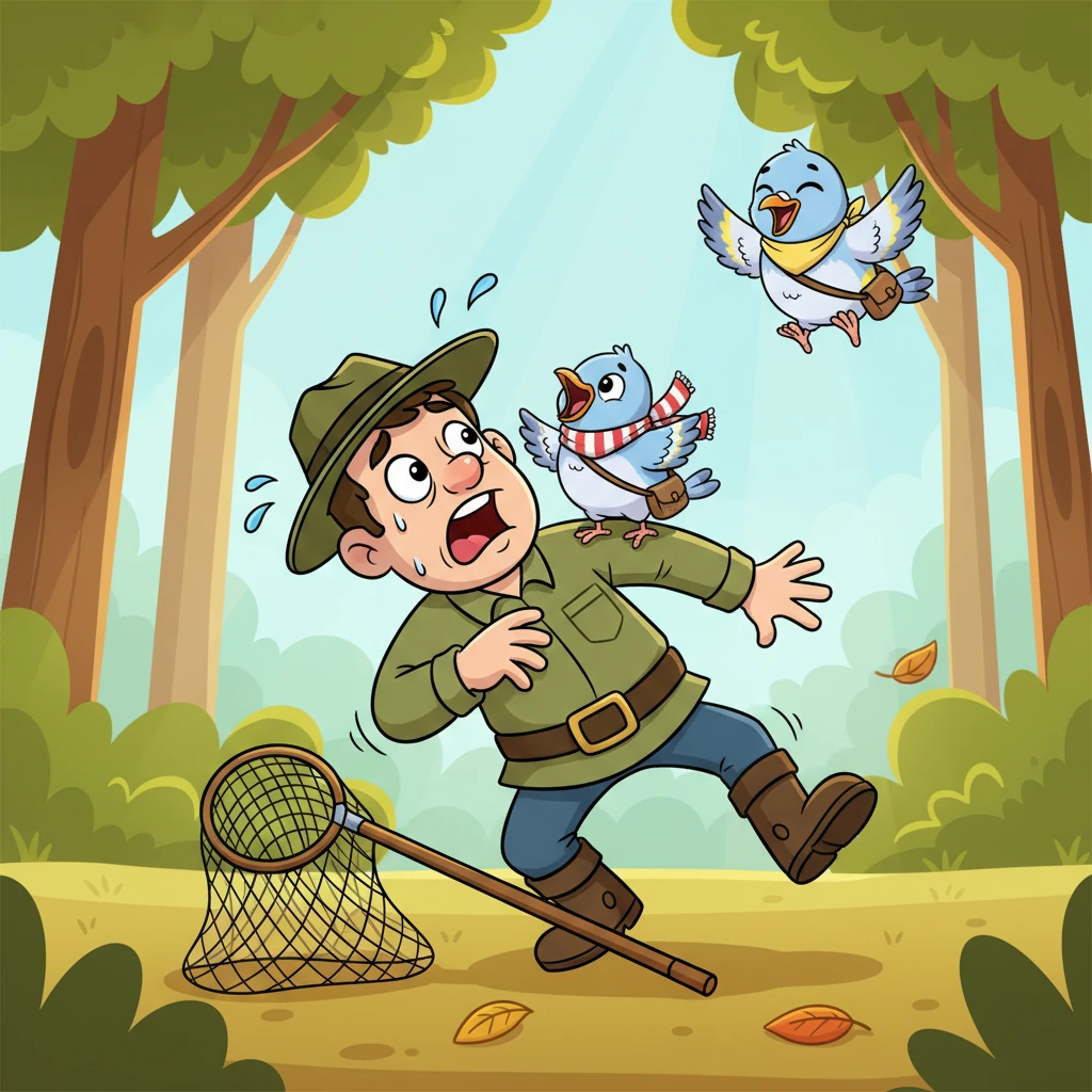 The hunter yelped in surprise and pain, dropping his net. Pip flew to safety, saved by his tiny friend. One good turn deserves another.