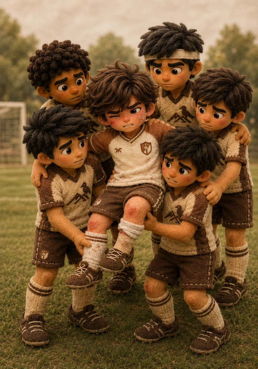 But the path to glory was not without its shadows, as grueling matches took their toll on the players. When Mateo suffered a painful ankle injury during a fierce tackle, his teammates rushed to his side, lifting him up with unwavering solidarity.