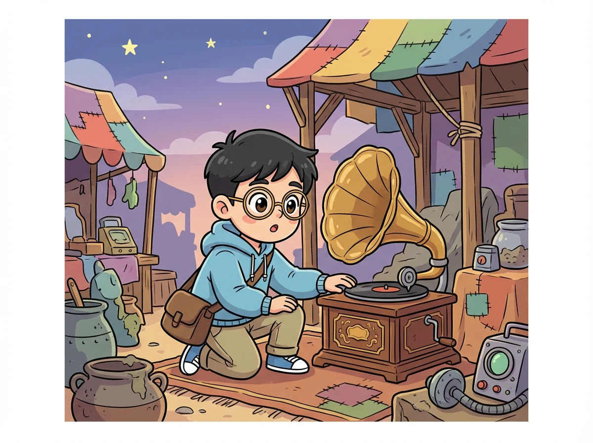 林時在黑市裡發現了一個古老的留聲機。他知道這個留聲機可以讓他聽到過去的聲音,這就是他的超能力。