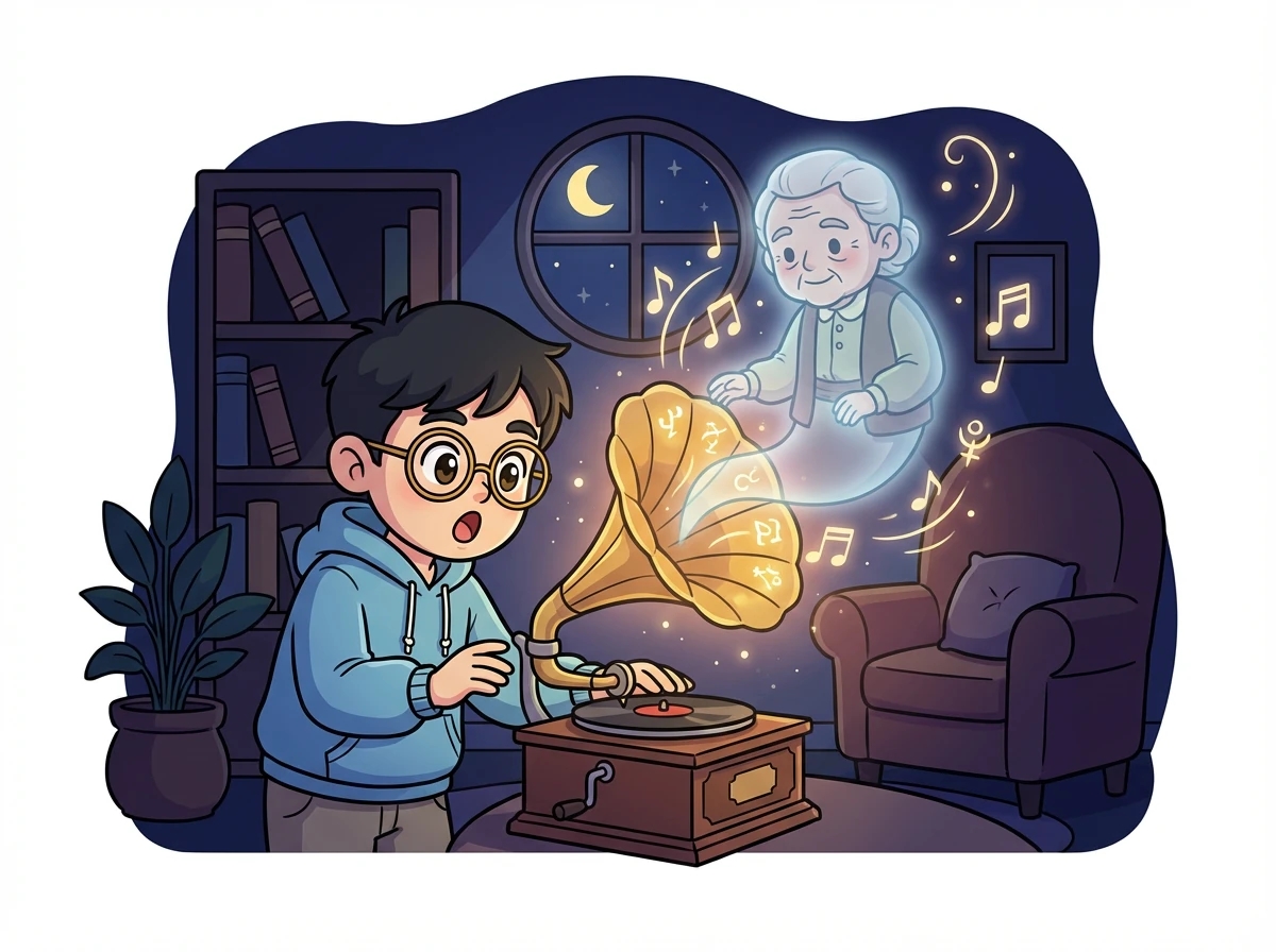 午夜時分,當林時播放一張特定的唱片時,留聲機裡傳來了前主人的聲音,透露著隱藏的秘密。