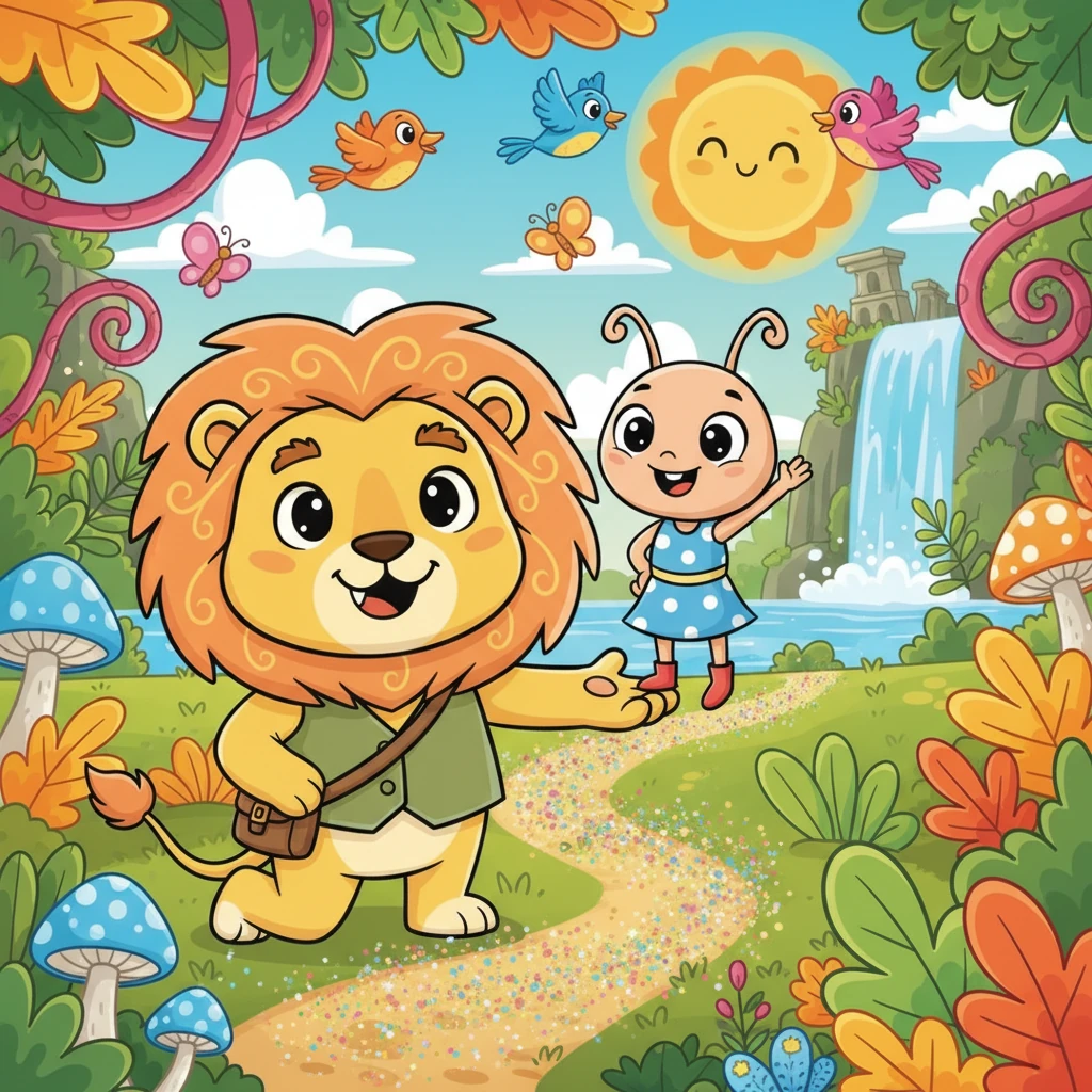 Leo, o Leão Solitário, e Pipoca, a Formiga Corajosa - 动物故事