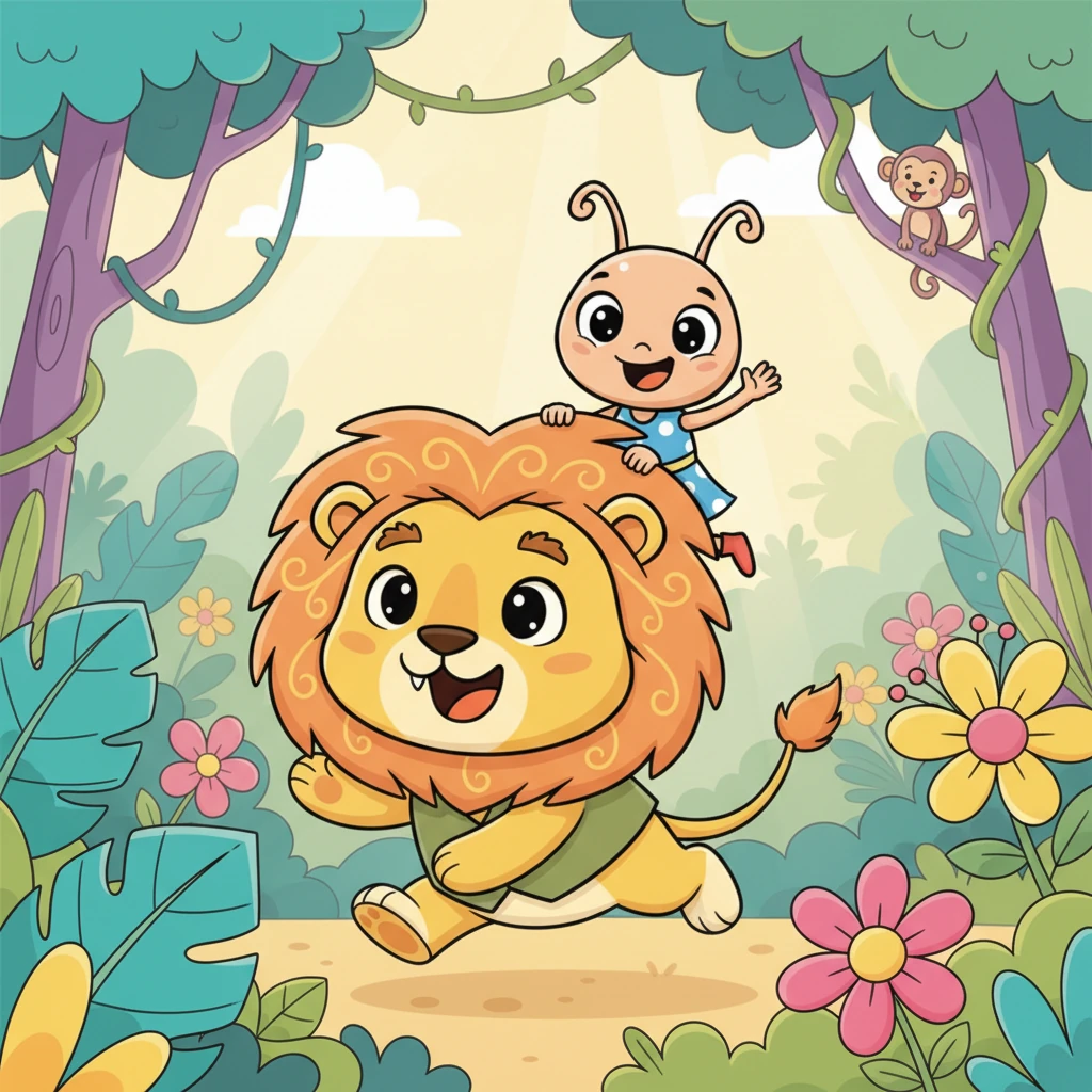 Leo adorava dar caronas a Pipoca em sua juba macia, e a formiga, cheia de alegria, acenava para a selva enquanto eles passavam. Juntos, eles exploravam cada canto da floresta, desvendando segredos e rindo de suas próprias aventuras. A solidão de Leo finalmente desapareceu.