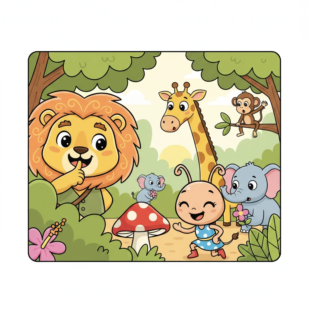 Os outros animais da selva observavam a dupla com curiosidade e um pouco de confusão. Eles não podiam acreditar que o temível leão estava brincando de esconde-esconde com uma formiga. Lentamente, o medo começou a dar lugar à admiração pela amizade tão improvável.