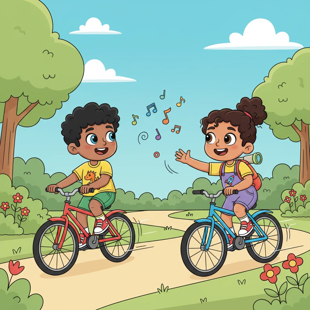 One sunny afternoon, Samar zoomed around his society's park on his bright red bicycle. He spotted another boy, Rishikesh, cycling nearby, and with a friendly wave, they instantly connected. Laughter filled the air as the two new friends raced and played together.