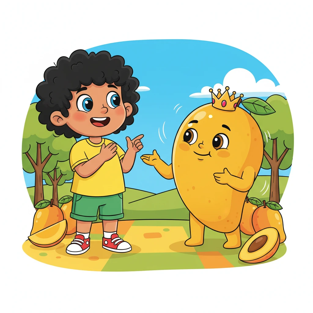 Mrs. Shah continued, introducing Mango, the magnificent King of Fruits, loved for its sunshine-yellow color, irresistible sweetness, heavenly smell, and juicy taste. She explained how food connects with all five of our senses, making every meal a delightful experience.