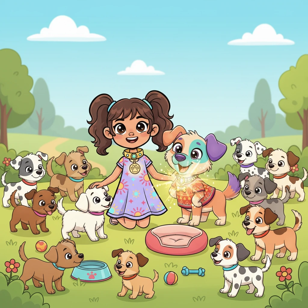 Su deseo se hizo realidad, y pronto, Nicole y Coco estaban rodeados de muchos perritos de la calle, ahora felices y bien cuidados gracias a su bondad. El collar mágico en el cuello de Coco brillaba como un recordatorio de su aventura y de la alegría de ayudar a los demás.