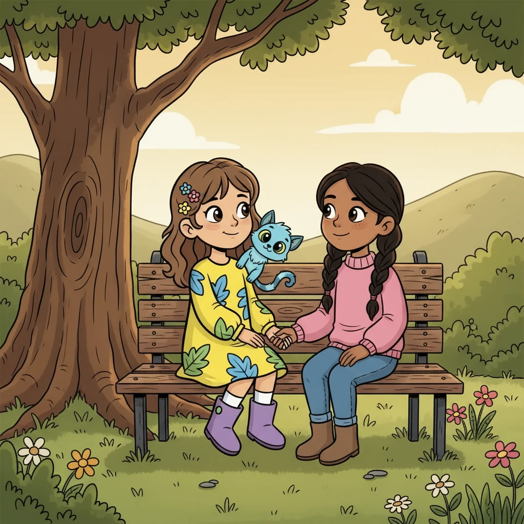 After an awkward silence, Tory and Amara began to talk. Tory shared her secret of confiding in the bench, and Amara, seeking solace, admitted she needed a friend too. Tory offered her advice, and the two girls began to bond, finding strength in their shared vulnerability.