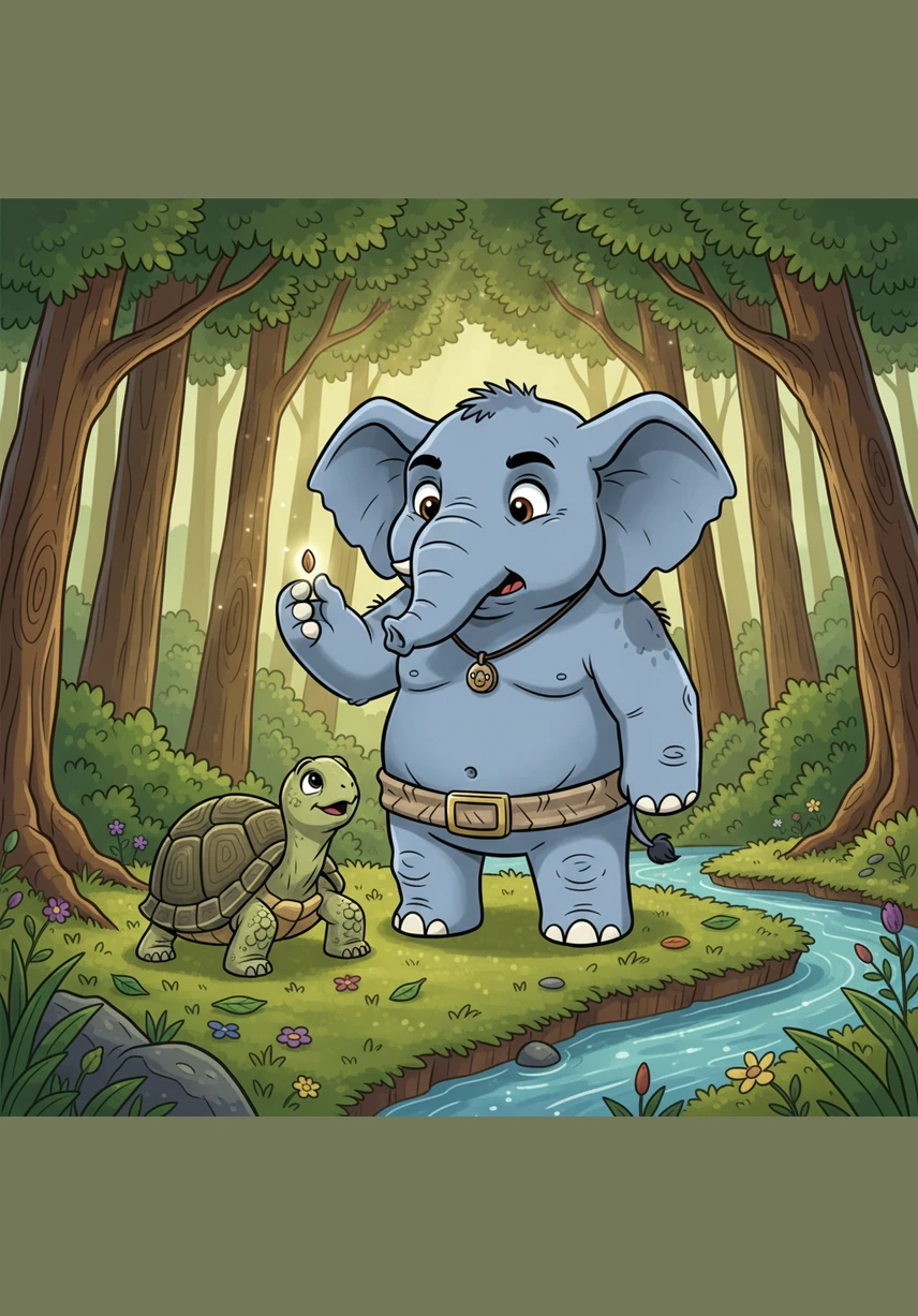 စိမ်းလန်းစိုပြေတဲ့ တောအုပ်ကြီးထဲမှာ ဖိုးပုလို့ခေါ်တဲ့ ဆင်ကလေးတစ်ကောင် နေထိုင်ပါတယ်။ သူက အရမ်းကို သဘောကောင်းပြီး တခြားသူတွေကို ကူညီချင်တဲ့ စိတ်ရှိသူလေးပါ။