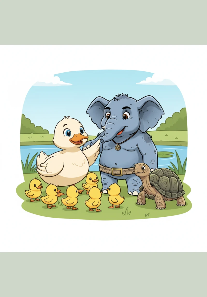 ဘဲအမေကြီးက ဖိုးပုကို ကျေးဇူးအများကြီး တင်ကြောင်း ပြောတဲ့အခါ ဖိုးပုရဲ့ စိတ်ထဲမှာ အရမ်းကို ပျော်ရွှင်သွားပါတယ်။ အကူအညီအသေးလေးကလည်း တန်ဖိုးရှိမှန်း သူ နားလည်သွားပါပြီ။