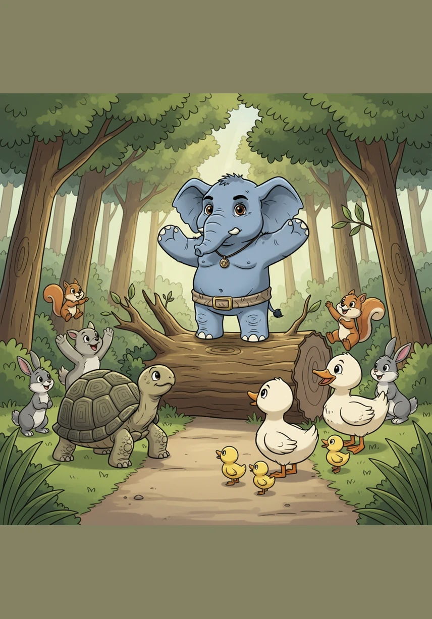 အားလုံး စုပေါင်းလုပ်ဆောင်ကြတဲ့အတွက် လမ်းပိတ်နေတဲ့ သစ်ပင်ကြီးကို ဖယ်ရှားနိုင်ခဲ့ပါတယ်။ တောထဲက တိရစ္ဆာန်အားလုံးက ဖိုးပုကို ချီးကျူးကြပြီး သူဟာ ခေါင်းဆောင်ကောင်းတစ်ယောက် ဖြစ်လာပါတယ်။