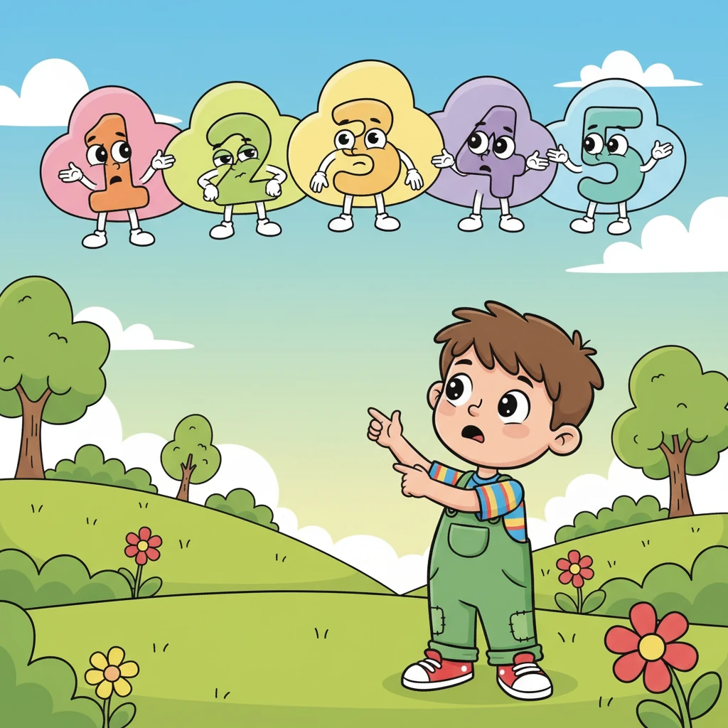 Leo checked his counting chart. 'One, two, three, four, five… wait! Where are six and seven?' The other numbers looked just as puzzled, shrugging their little shoulders and looking around. Leo knew he had to find his missing friends.