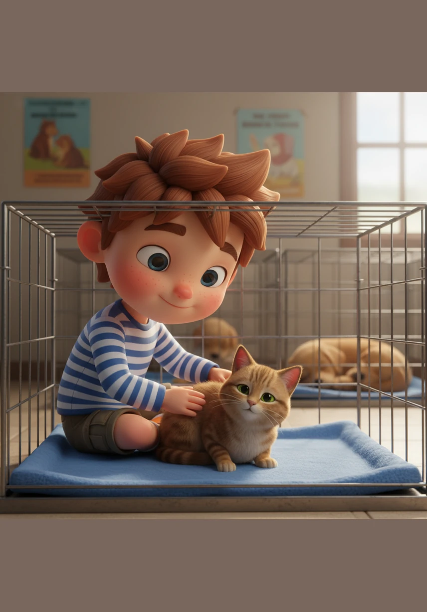 Leo visits a local shelter where he learns the importance of being gentle and patient with animals that feel shy or scared. He softly strokes a tabby cat’s fur, listening to its quiet purr and understanding that every creature has feelings just like he does.