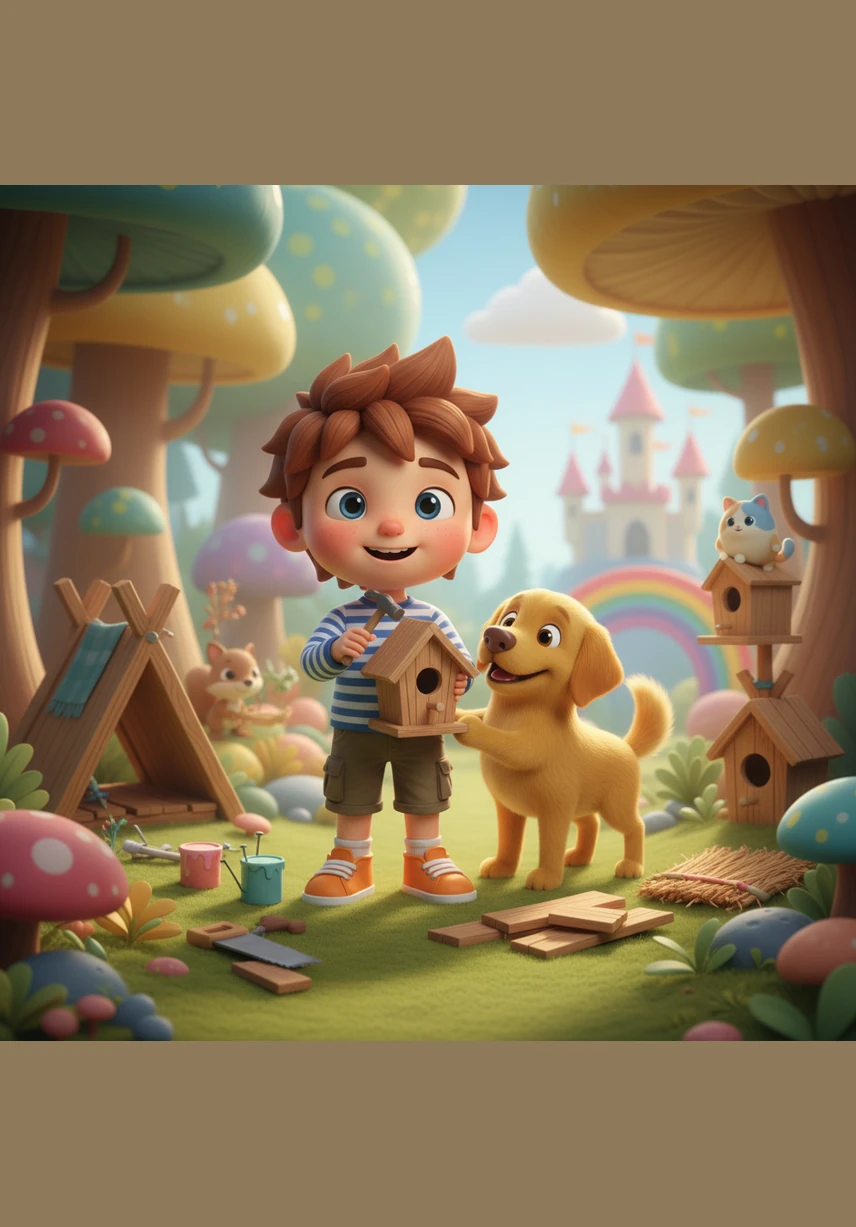 In the community garden, Leo and his friends work together to build birdhouses and small shelters for the local wildlife. They want to make sure that every animal in their neighborhood has a safe place to rest and stay protected from the elements.