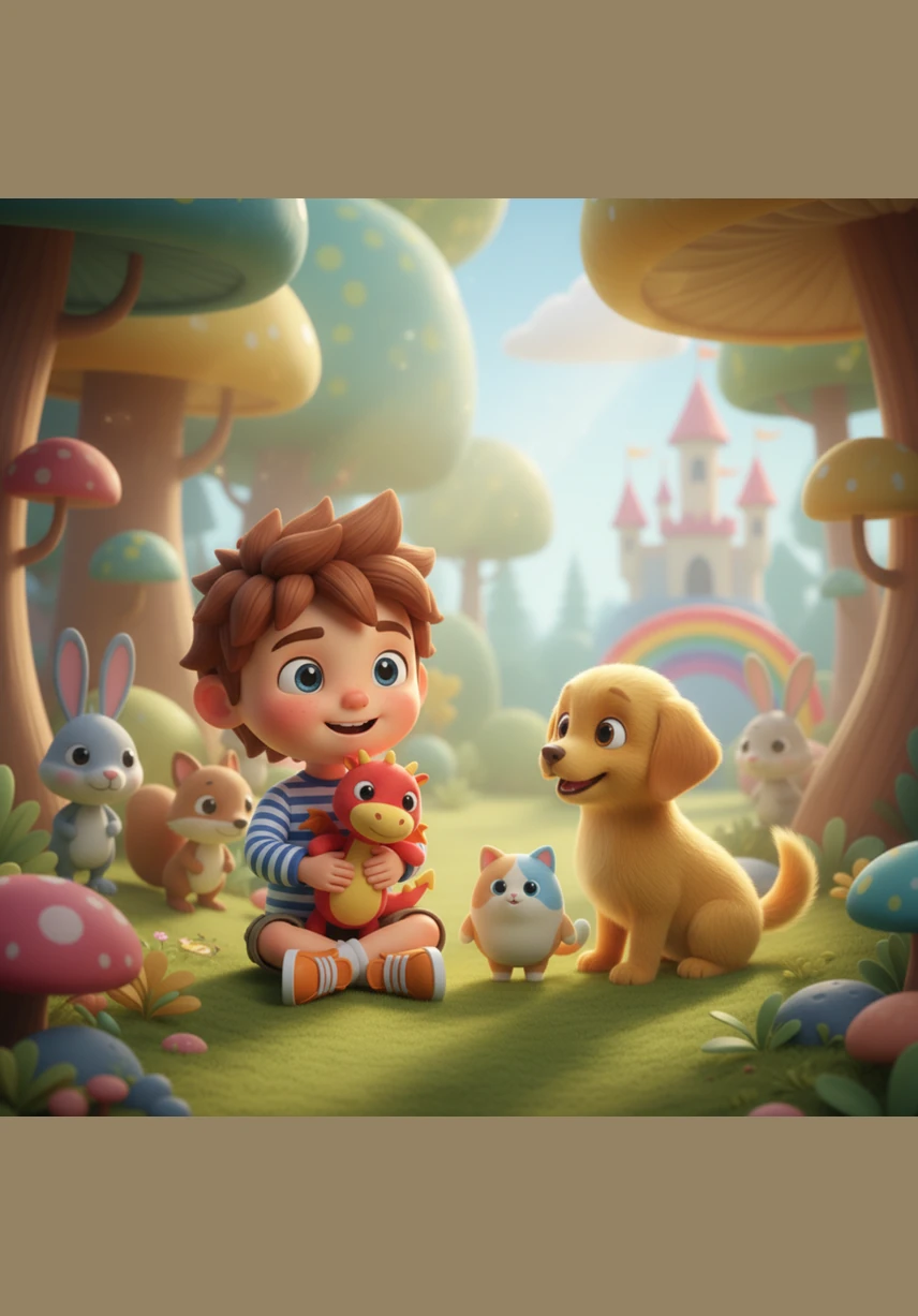 Leo stands proudly in the park, surrounded by happy animals and smiling friends who have joined his mission of kindness. He realizes that being a hero doesn't require a cape, only a brave heart and the willingness to stand up for those who cannot speak for themselves.