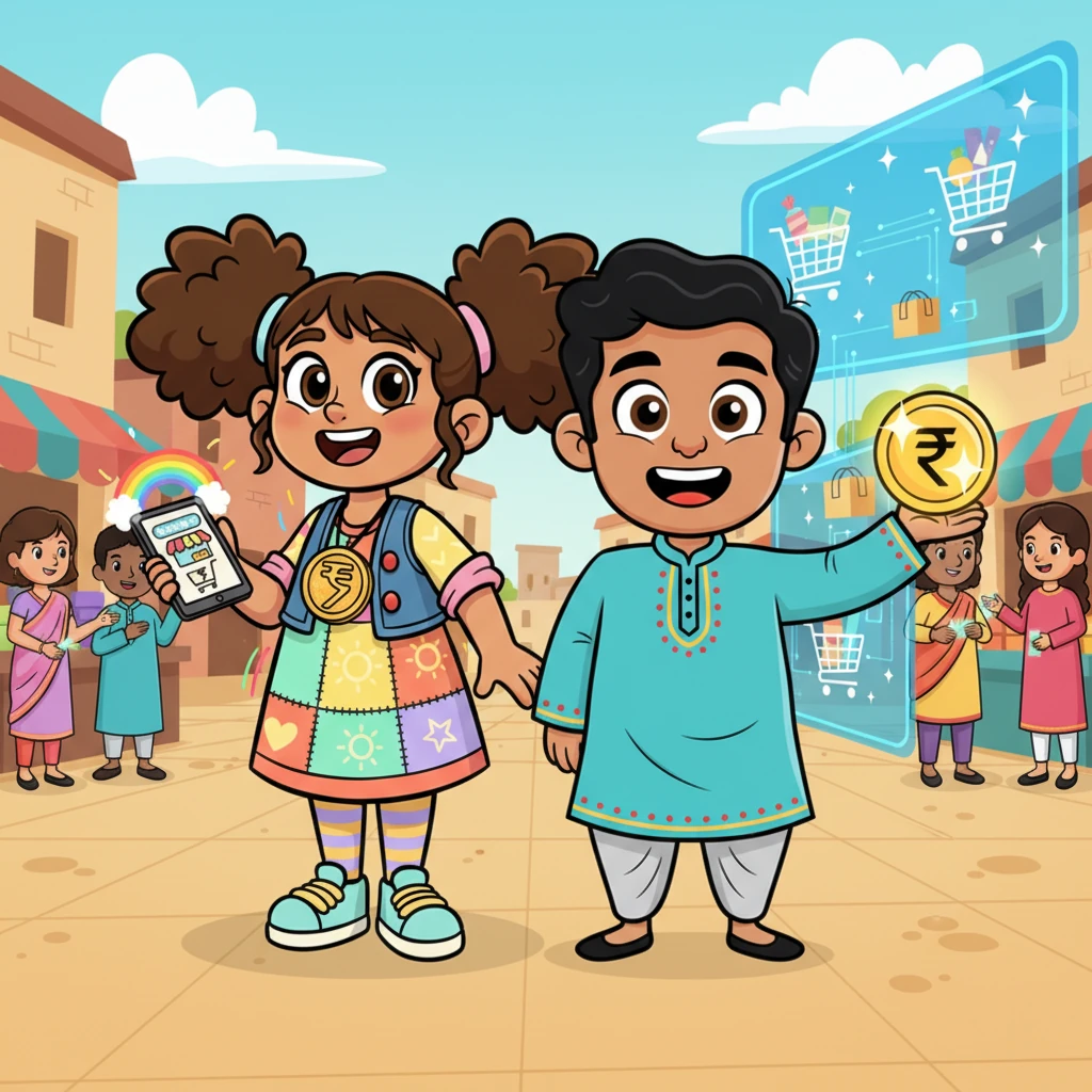 The "Digital Bazaar" quickly became a buzzing hub of activity. More vendors joined, and orders poured in from all corners, making "Rupee Rainbows" glow brighter and "GST Gems" twinkle happily. The village square, though still lively, now had a digital twin thriving online.