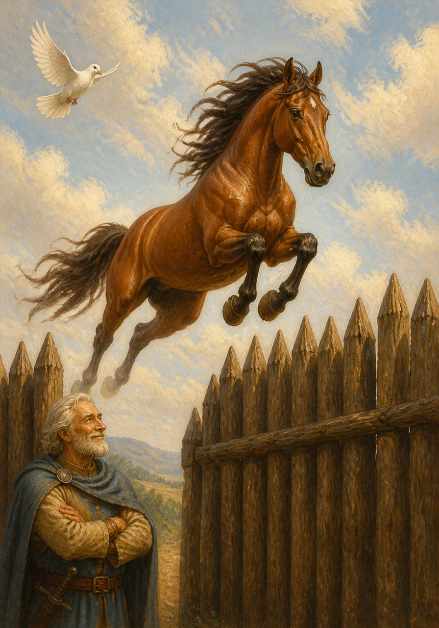 When faced with the towering fences, Rahma did not hesitate but gathered all her strength. She leaped over the barriers with breathtaking grace, her body moving in perfect harmony with the wind.