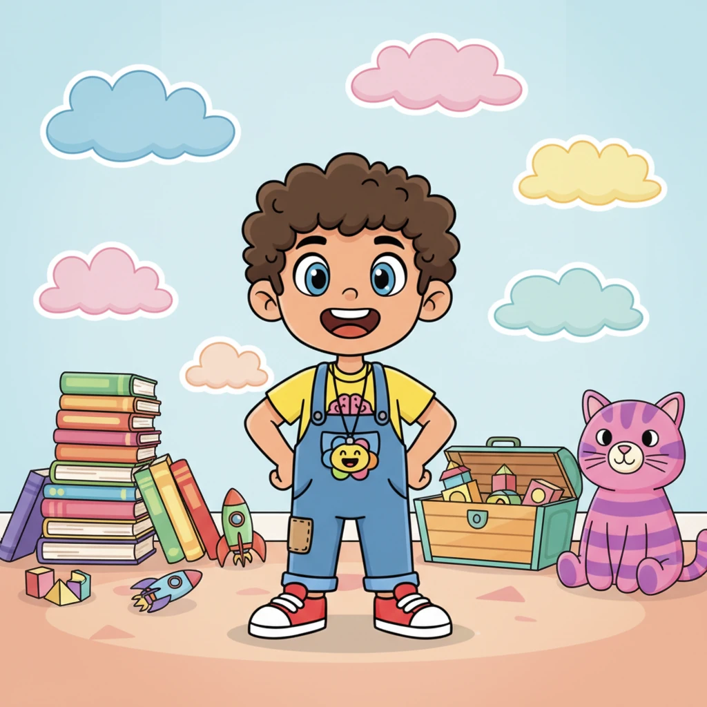 Meet Lily Lens, a curious girl with eyes as bright as buttons, who loved to gaze at the world around her. Her room was a riot of colors and shapes, and she could remember every single toy, book, and fluffy cloud sticker on her wall, making her smile.