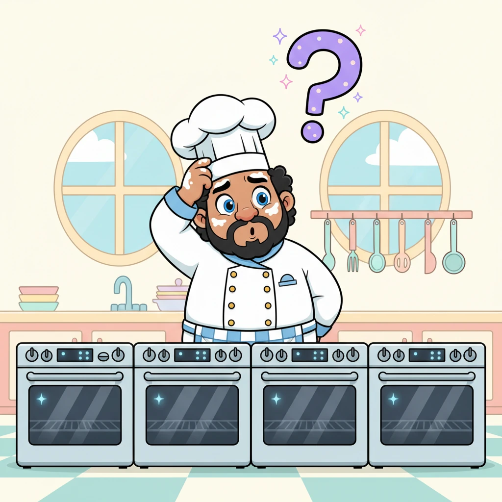 Chef Numerio scratched his head, flour dusting his brows. "My recipe only makes one batch," he mumbled, looking at his four sparkling ovens. "How can I bake enough for the festival?" A giant question mark popped above his head as he pondered the cookie conundrum.