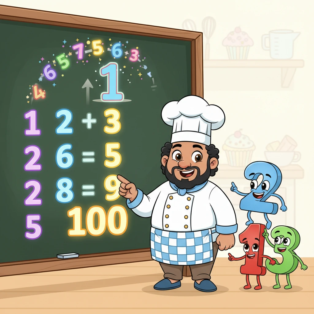The helpers pointed to the numbers, explaining each step with a twinkle. "When a number is bigger than nine, we regroup!" they chanted. Extra numbers magically floated up to the next column, making the calculation look like a dazzling puzzle. The numbers came together perfectly.