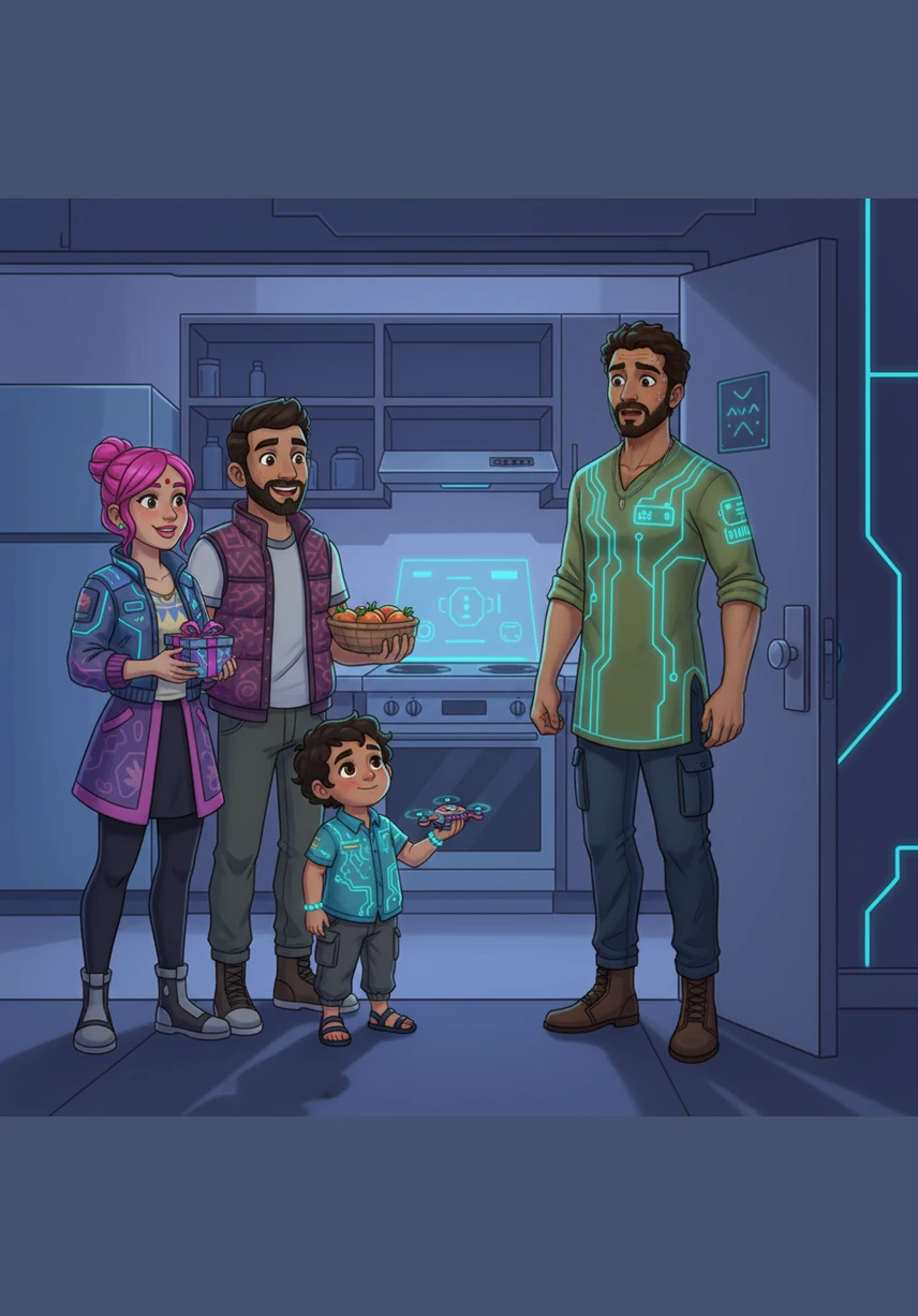 The doorbell chimes, signaling the arrival of his first guests who have come to share the festive meal. Ravi feels a wave of embarrassment as he realizes his kitchen is empty and his plans are falling apart.