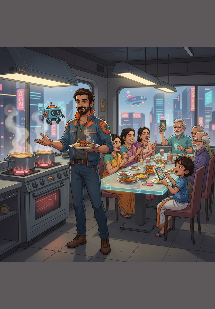 The kitchen is soon filled with the delicious aroma of traditional cooking and the laughter of happy guests. Thanks to UDANADI, the Vishu feast is a grand success and the celebration continues without a hitch.