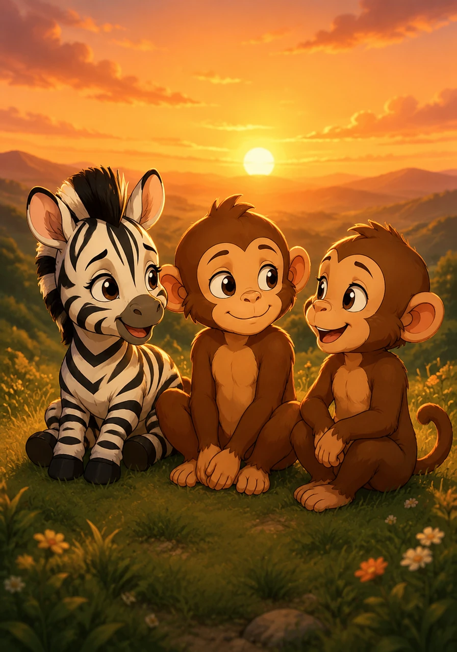 That afternoon, the friends didn't play their noisy game. Instead, they all sat together on the hill, sharing stories and quiet laughs as the warm sun dipped below the horizon. Leo realized that a true friend doesn't need a loud roar to hear you; they only need a caring heart to understand.