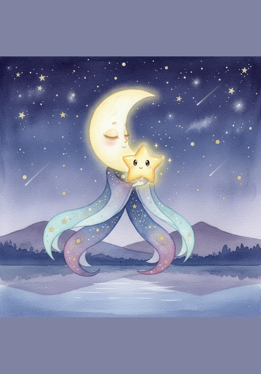 The Great Moon looked down with a gentle, silver smile, urging the little star to close her eyes for the night. Even the brightest lights need a moment of peace, the Moon whispered through the cool night air. But Luma shook her head, determined to stay awake and witness the secrets of the world below.