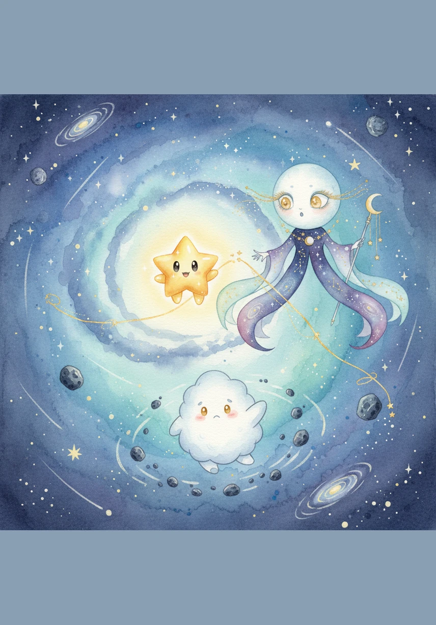 When the next night arrived, Luma woke up feeling refreshed and full of brand-new energy. Her light didn't just twinkle; it beamed with a radiance that lit up her entire corner of the galaxy. She felt stronger and happier than she ever had before, ready to face the night.