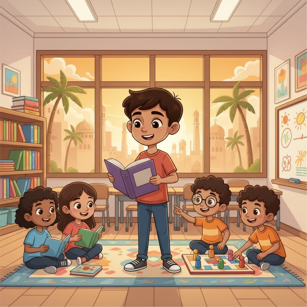 بدأ حمد في تنظيم الأنشطة داخل الصف. شجع زملائه على القراءة، والمشاركة في الألعاب الجماعية. كان دائمًا مستعدًا لمساعدة الآخرين، خاصة من يحتاجون إلى الدعم.