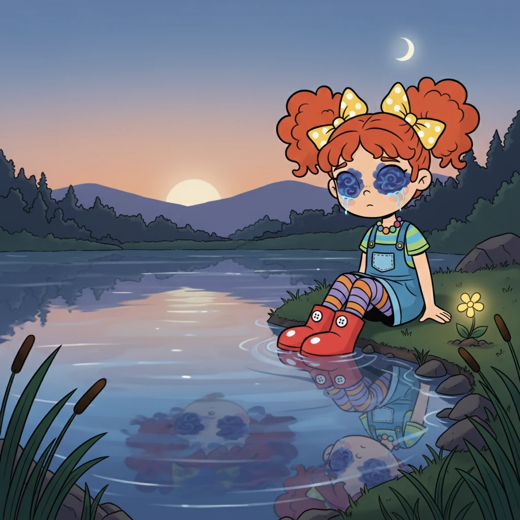 Sofia, com seus olhos cheios de tempestades, sentava-se à beira de um lago. As ondas de suas emoções refletiam na água, um espelho de sua alma atormentada. A solidão a envolvia, mas a esperança, como uma pequena flor, insistia em brotar.