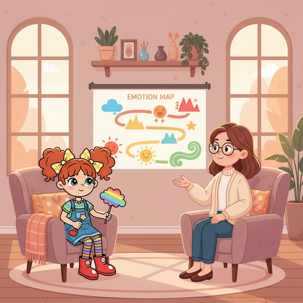 Em um consultório acolhedor, Sofia encontrou a Dra. Ana, uma terapeuta compassiva. A cada sessão, Sofia aprendia a nomear e entender as emoções que a dominavam, como um mapa para navegar em um território desconhecido. A Dra. Ana oferecia um porto seguro.