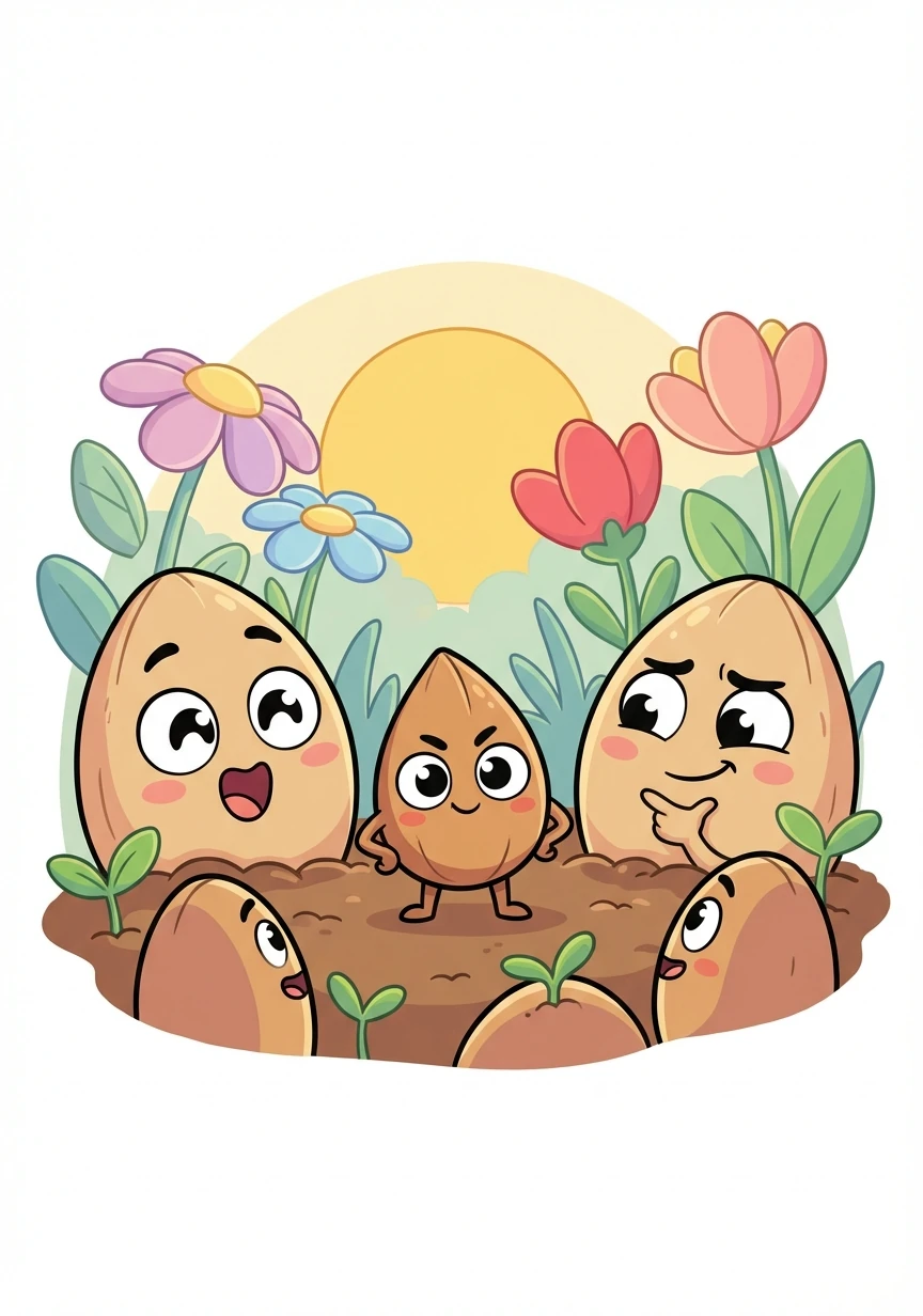 Seeing Pip's resilience, the other seeds were amazed. They realized that Pip's dream wasn't so silly after all.