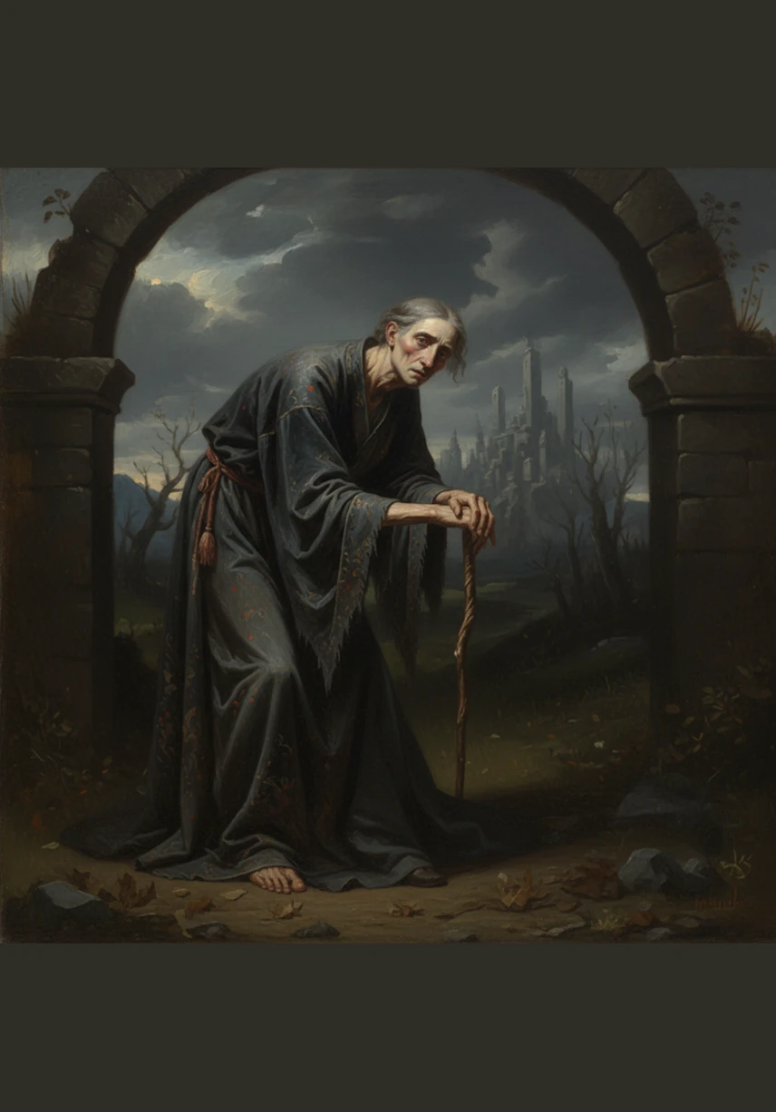 A pesar del frío y la soledad del exilio, Adán levanta la vista hacia el horizonte, buscando una señal de esperanza entre las estrellas distantes. Siente que, aunque el camino sea largo y difícil, existe una promesa de redención que algún día sanará su corazón y restaurará lo perdido. Con un suspiro de determinación, da el primer paso hacia un futuro donde el perdón volverá a unir lo que el miedo separó.