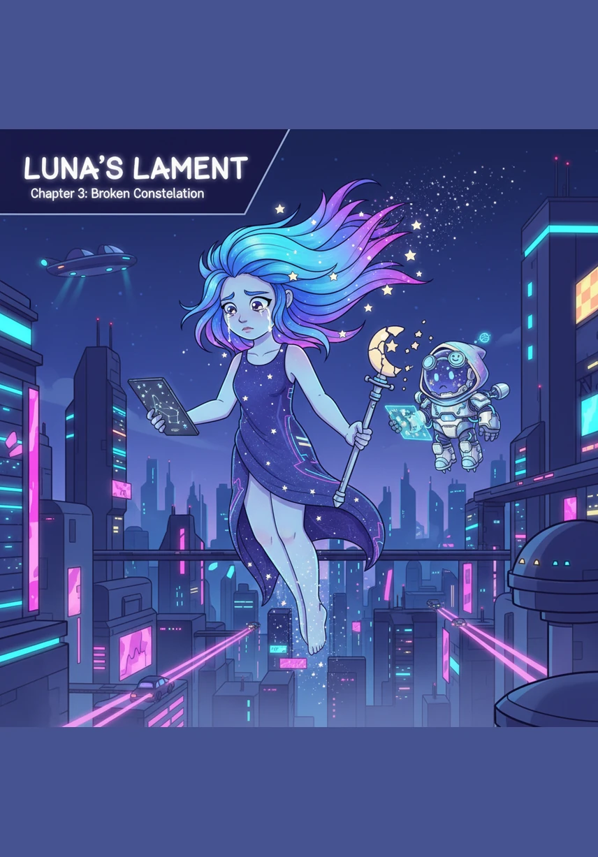 High above the world, the moon Luna felt a sudden wave of shyness and pulled a thick, velvet cloud over her face. She tucked herself away in the soft folds of the night, leaving the sky much darker than usual.
