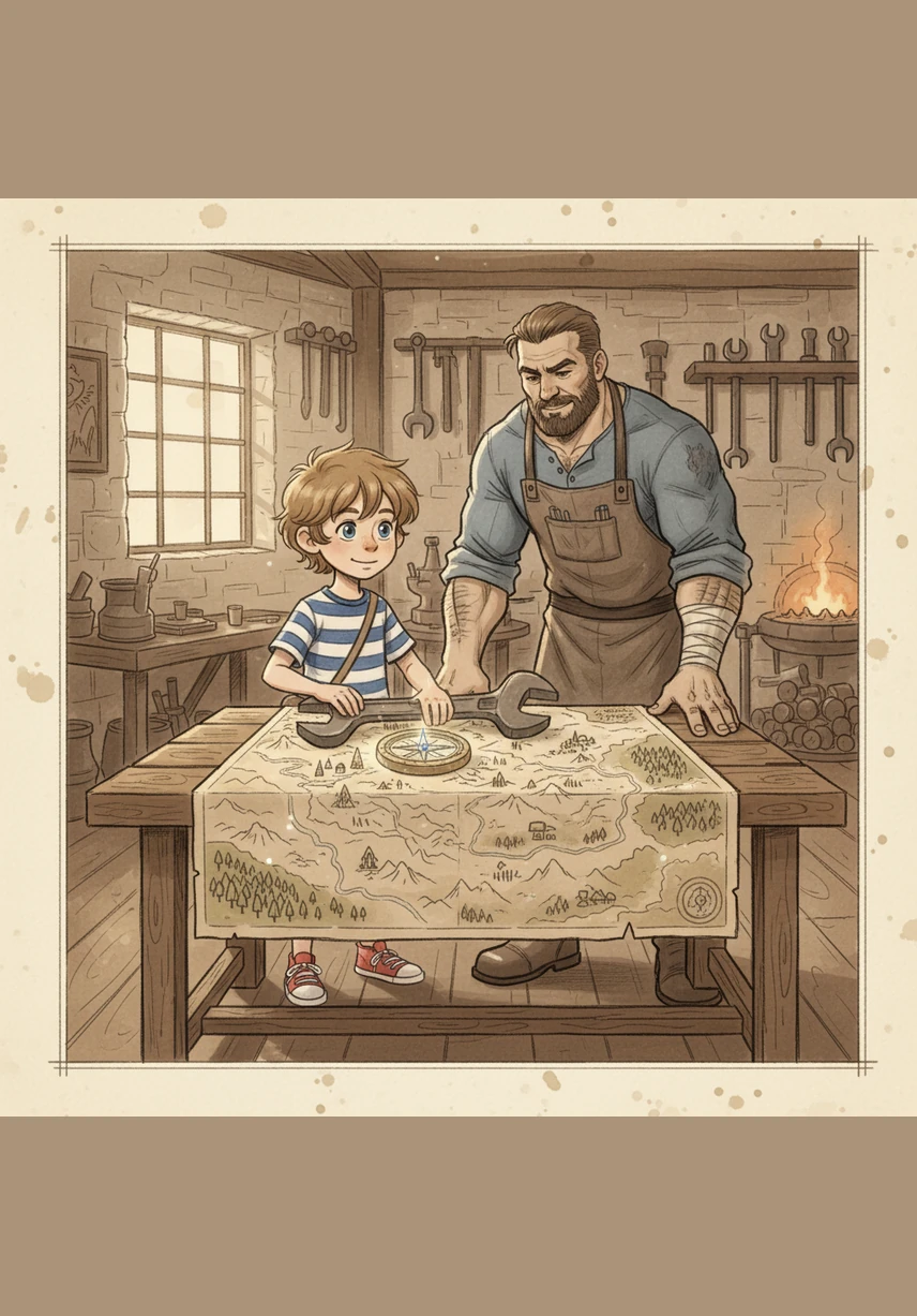 With all his measurements ready, Leo looks at his big map where squares, rectangles, and triangles all fit together like a giant puzzle. He checks his calculations one last time to make sure every shape is perfect and no space is wasted.