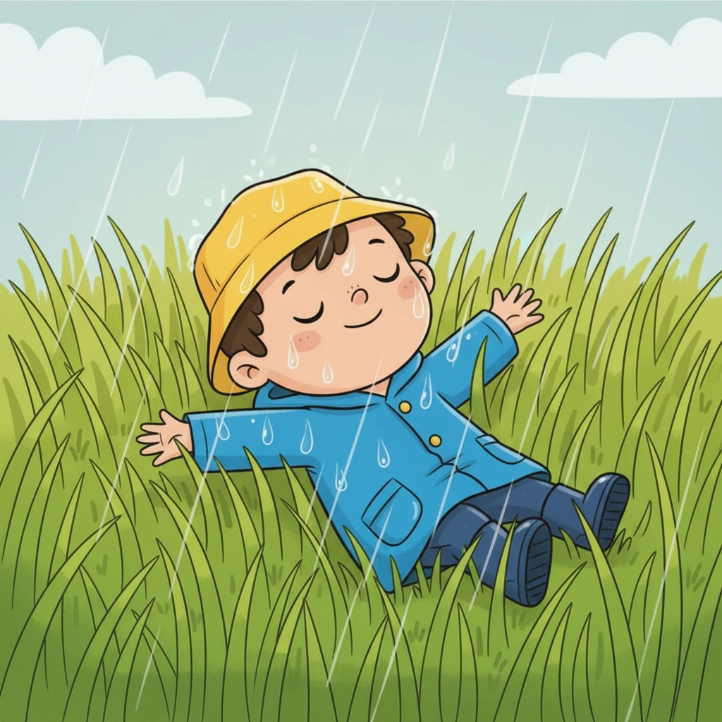 A chuva parecia sussurrar para Leo, um som suave e reconfortante. Ela contava como limpava o mundo, fazendo as flores desabrocharem e a grama ficar verde. Descrevia a alegria de se sentir fresco e renovado por completo.