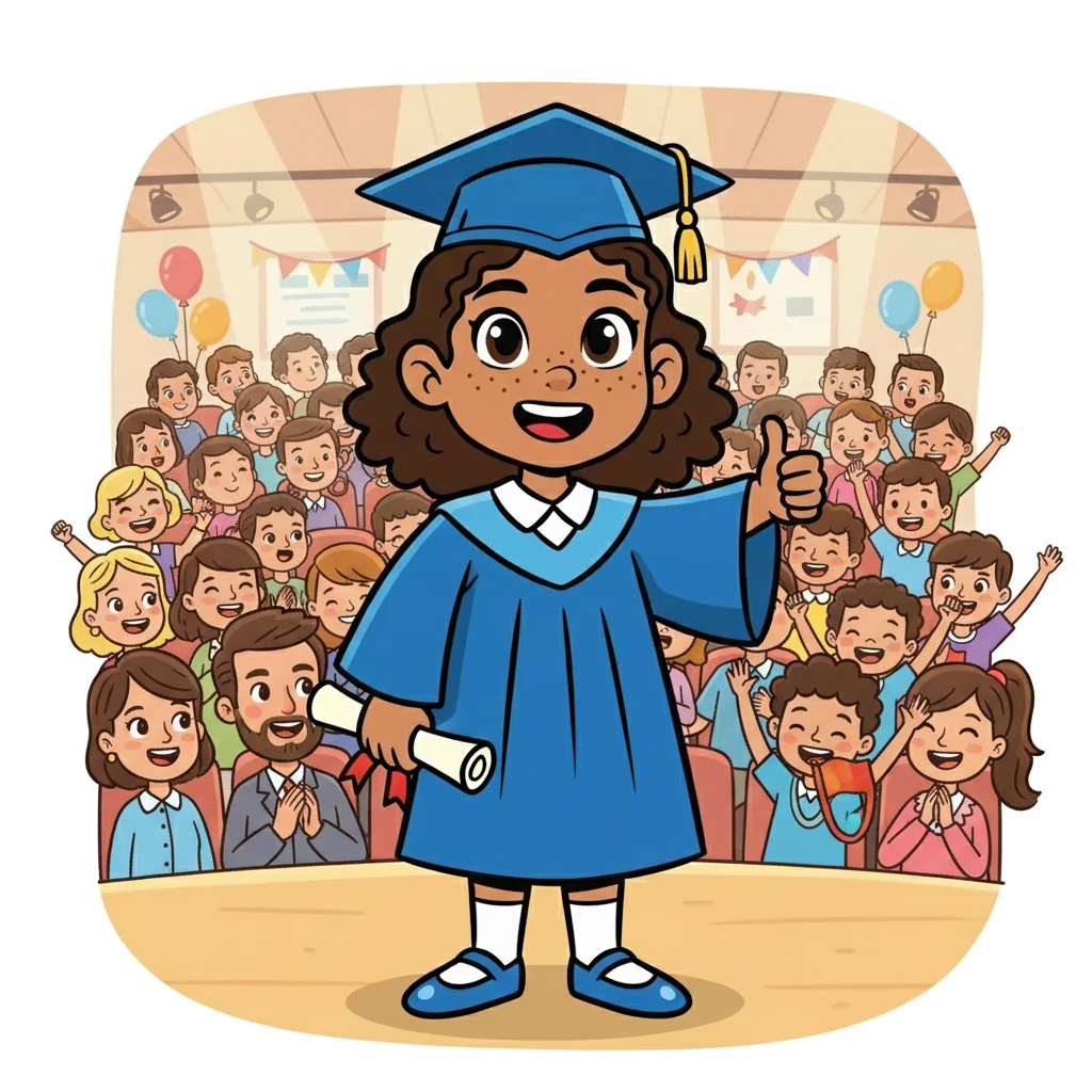 The faces in the audience reflected her emotions; a mixture of nostalgia, excitement, and pride. Her teachers smiled, knowing they had played a part in her growth. Her friends cheered her on.
