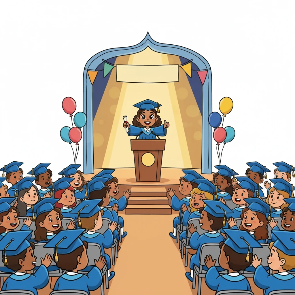 Concluding her speech, Maya looked out at the graduating class, their faces filled with anticipation. She wished them all the best, encouraging them to chase their dreams and make a positive impact on the world. As she stepped down, applause filled the room.