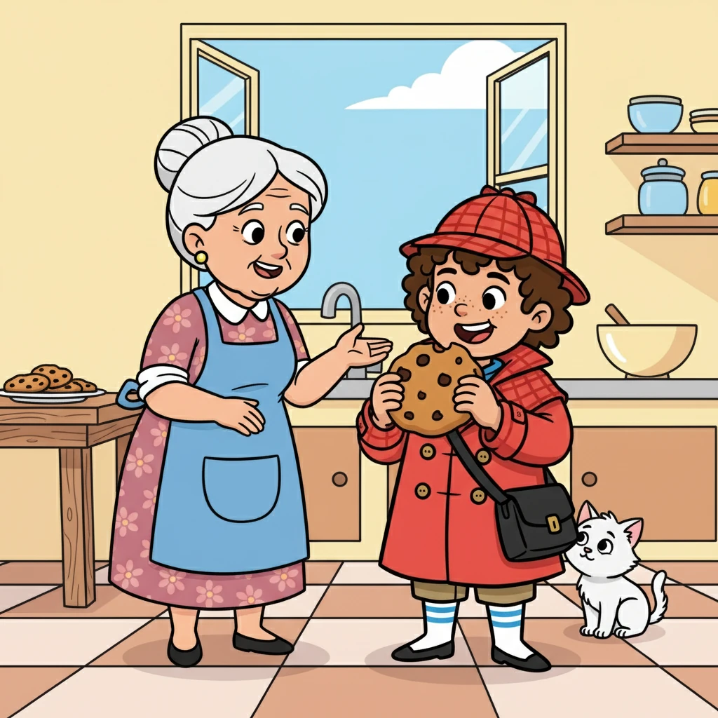 Mrs. Gable explained that Mittens had a sweet tooth and often stole cookies. She offered Dash a fresh-baked cookie as a reward for solving the case.