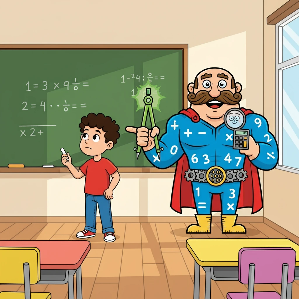 Ali, Matematik Adam'ın yardımıyla matematik problemlerini çözmeye başladı. Zorlandığında Matematik Adam ona ipuçları verdi ve cesaretlendirdi. Ali'nin özgüveni arttı ve matematiğe olan ilgisi büyüdü. Ali, tahtaya yazılan problemleri çözmeye çalıştı.