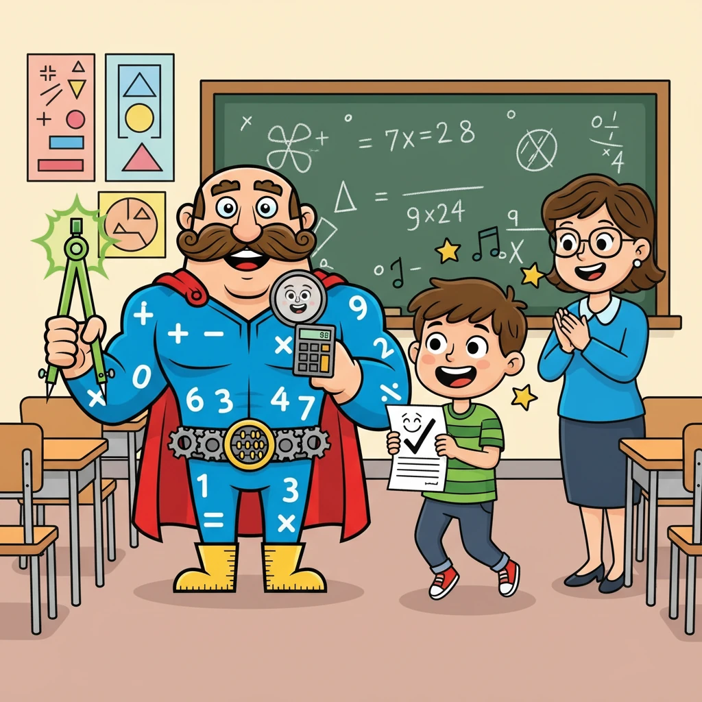 Okulda matematik sınavı zamanı geldi. Ali, Matematik Adam'ın öğrettikleriyle sınavda başarılı oldu. Sınavdan yüksek not alınca hem şaşırdı hem de çok sevindi. Öğretmeni Ali'yi tebrik etti.