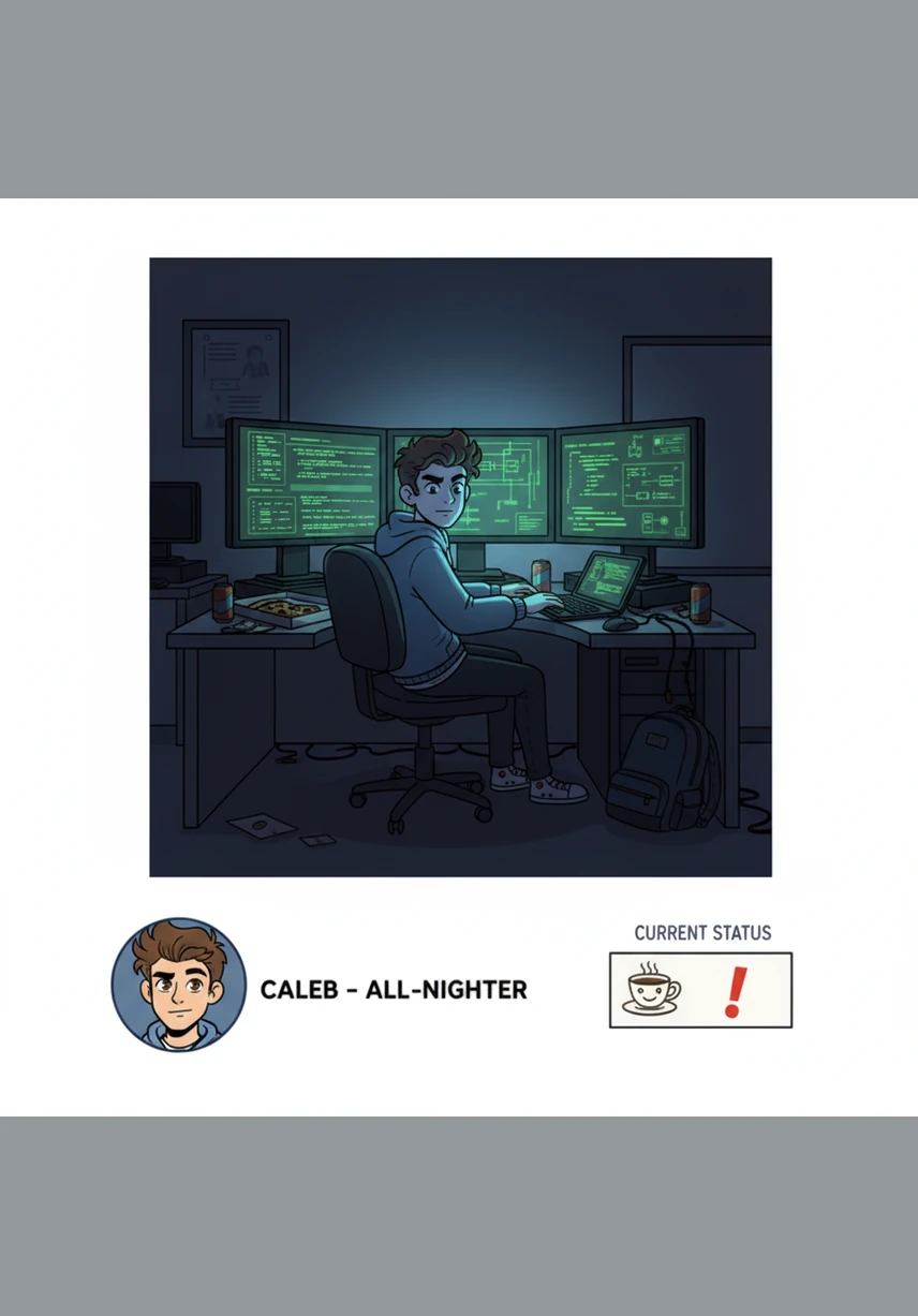 In the dimly lit computer lab, Caleb sat surrounded by humming monitors and the soft clicking of keyboards. The air felt heavy with the weight of the final project, a gateway to the scholarship his parents so desperately hoped he would win.
