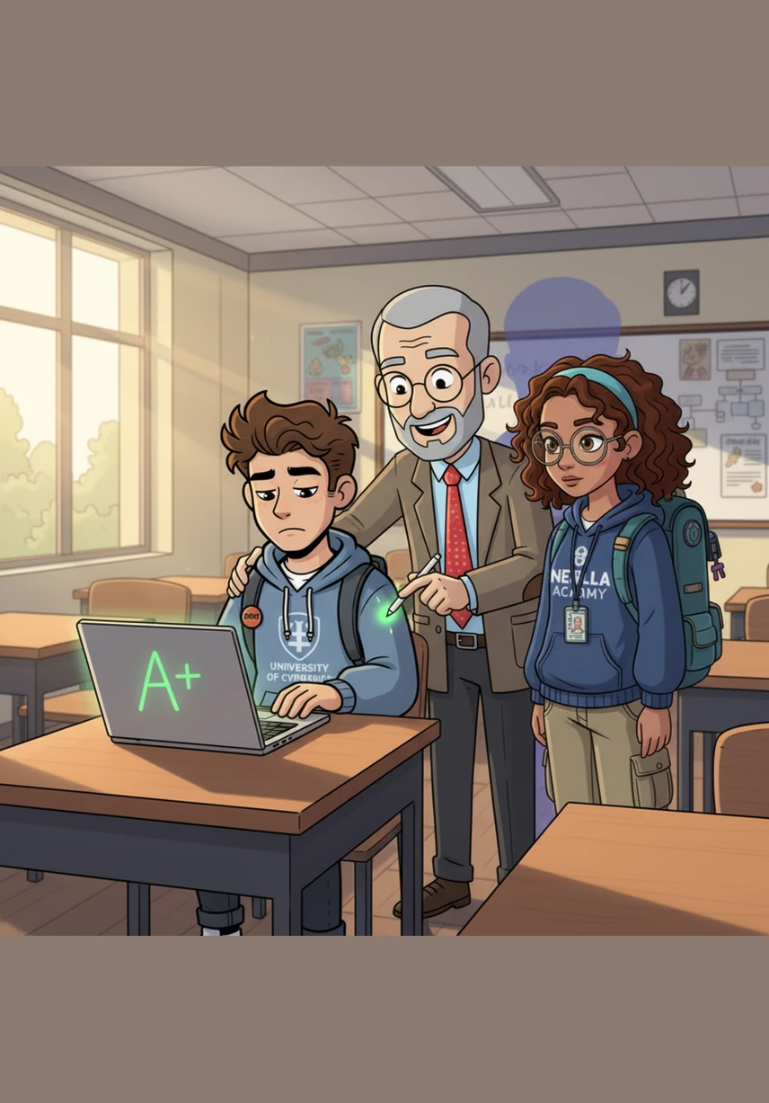 During the Friday Gallery Walk, Mr. Thorne looked at Caleb’s laptop with genuine admiration, marking an A-plus on his digital rubric. The classroom was filled with sunlight, but Caleb felt a strange shadow looming over his accomplishment.