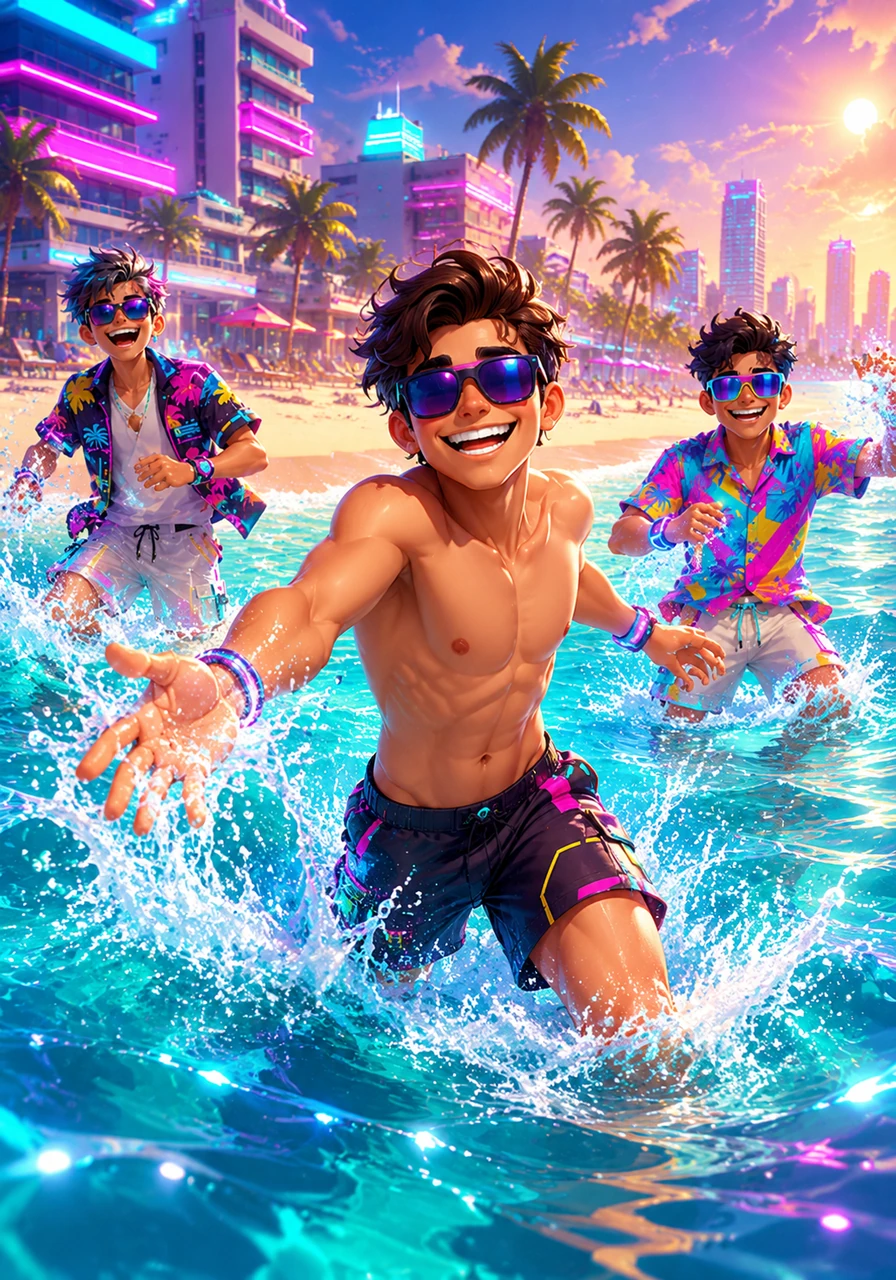 Days turned into weeks of endless sunshine and laughter on the soft, golden sands of South Beach. Marco splashed in the turquoise waves, feeling the refreshing salt spray on his skin as he enjoyed the perfect summer weather.